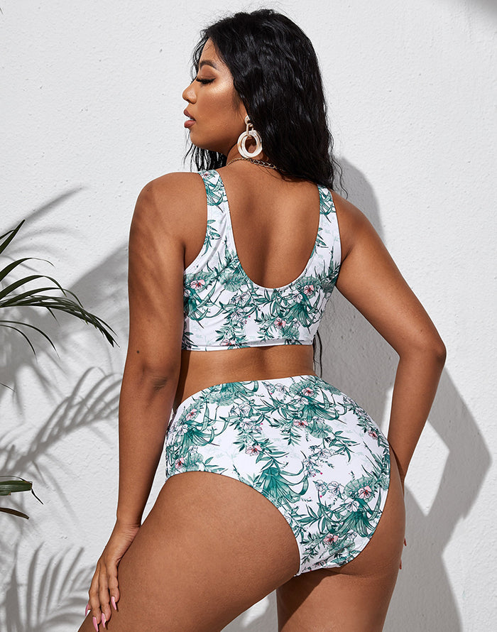 Savaviaswim - Light Green High-Waist Bikini Suit