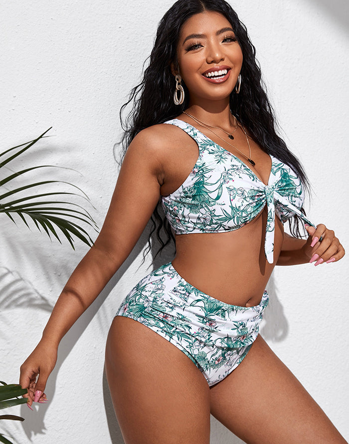 Savaviaswim - Light Green High-Waist Bikini Suit