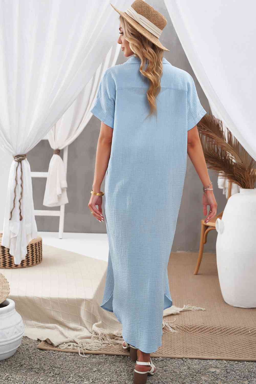 Savaviaswim - White Solid Color Long Sun-proof Cardigan Cover Up