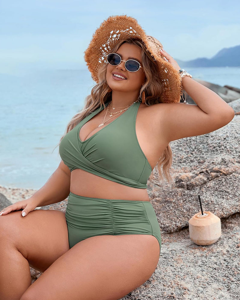 Savaviaswim - Tummy Control Bathing Suits Modest High Waisted Bikini Sets