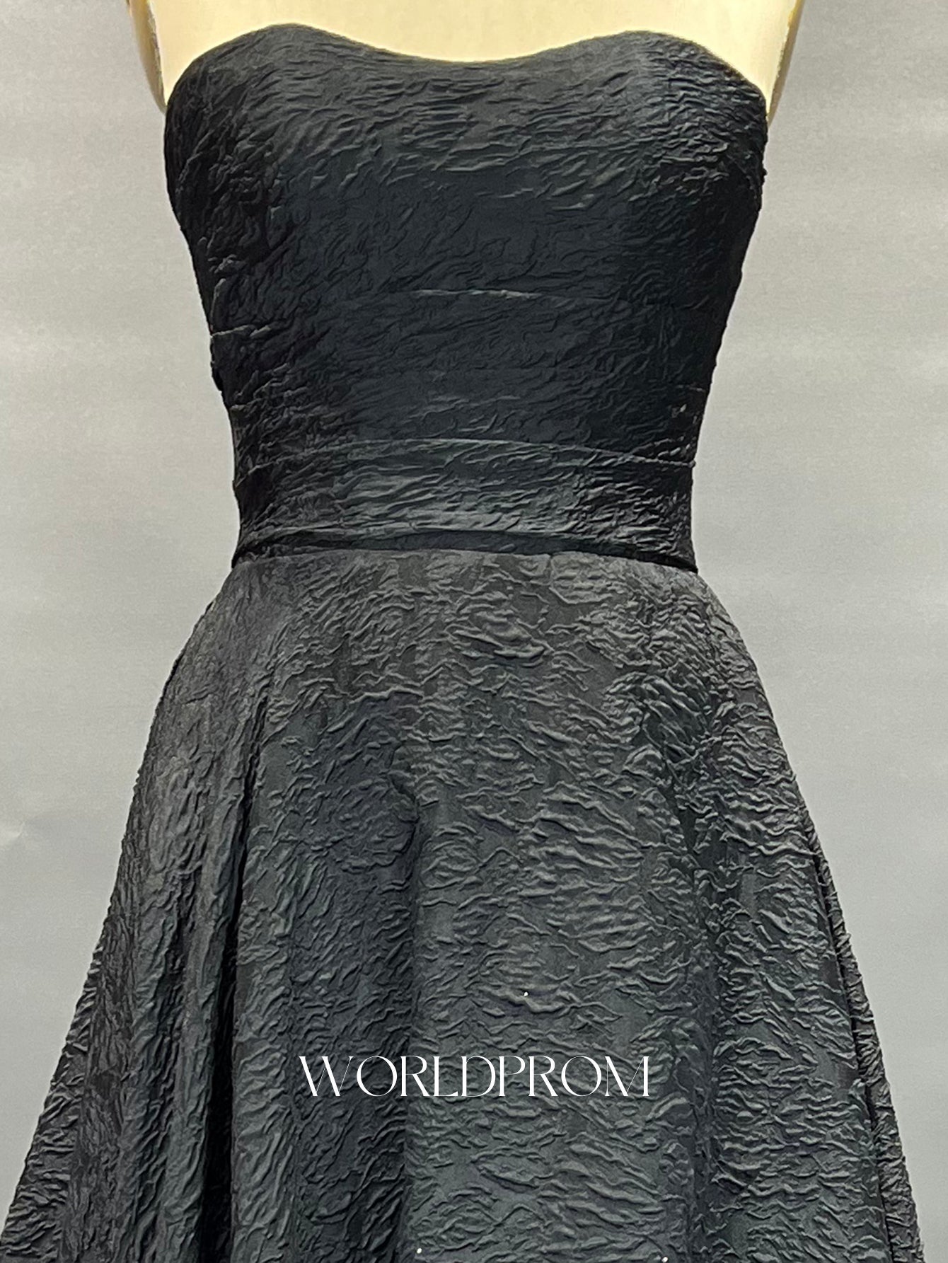 Strapless Floral Corset Lace Up A-Line Long Prom Dress - Black