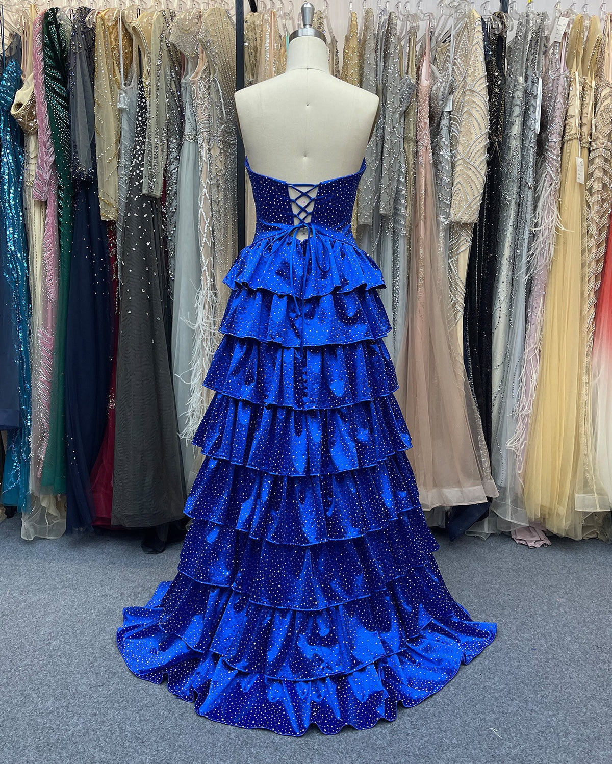 A Line Strapless Sweetheart Long Prom Dress with Keyhole