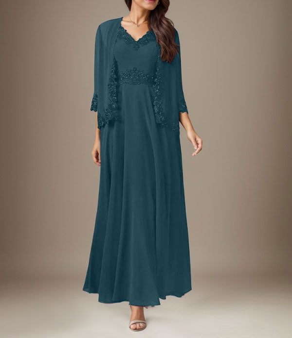 Plum A-Line Sequins Chiffon Dress