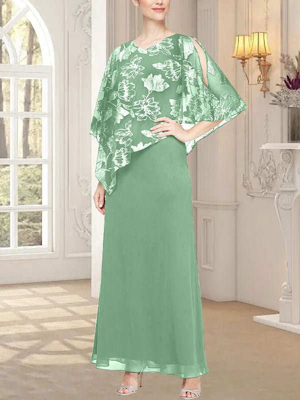 Long Glitter Mesh Dress with Novelty Asymmetric Overlay Bodice