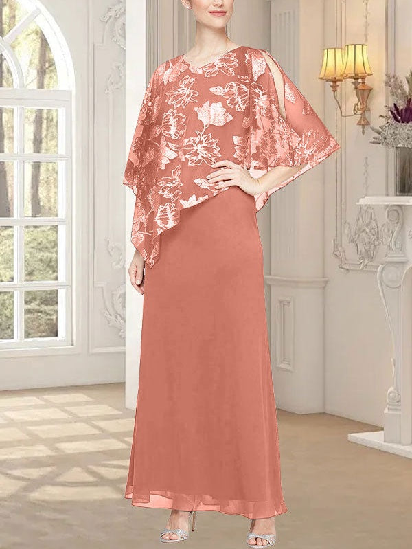 Long Glitter Mesh Dress with Novelty Asymmetric Overlay Bodice