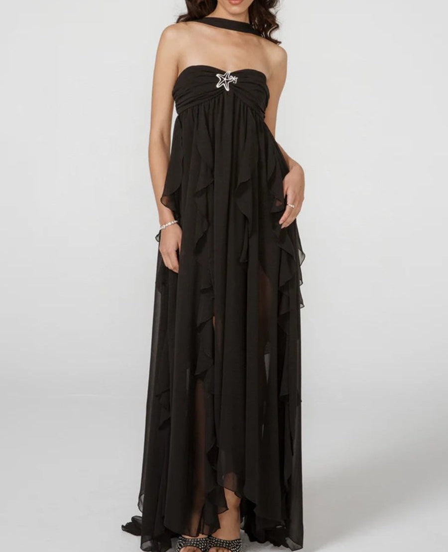 A-Line/Princess Convertible Ruffle Floor-Length Wedding Guest Dresses