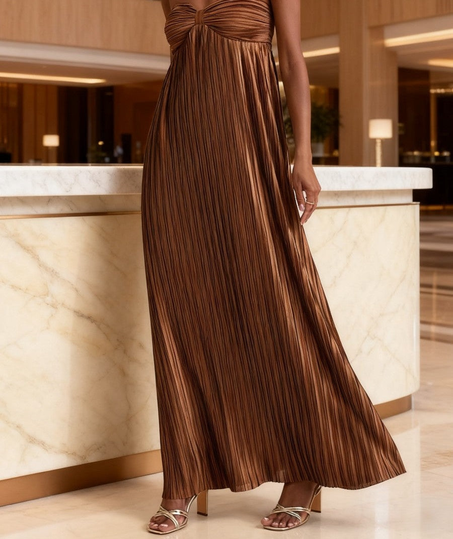 Sheath/Column Sweetheart Floor-Length Wedding Guest Dresses with Pleated Satin