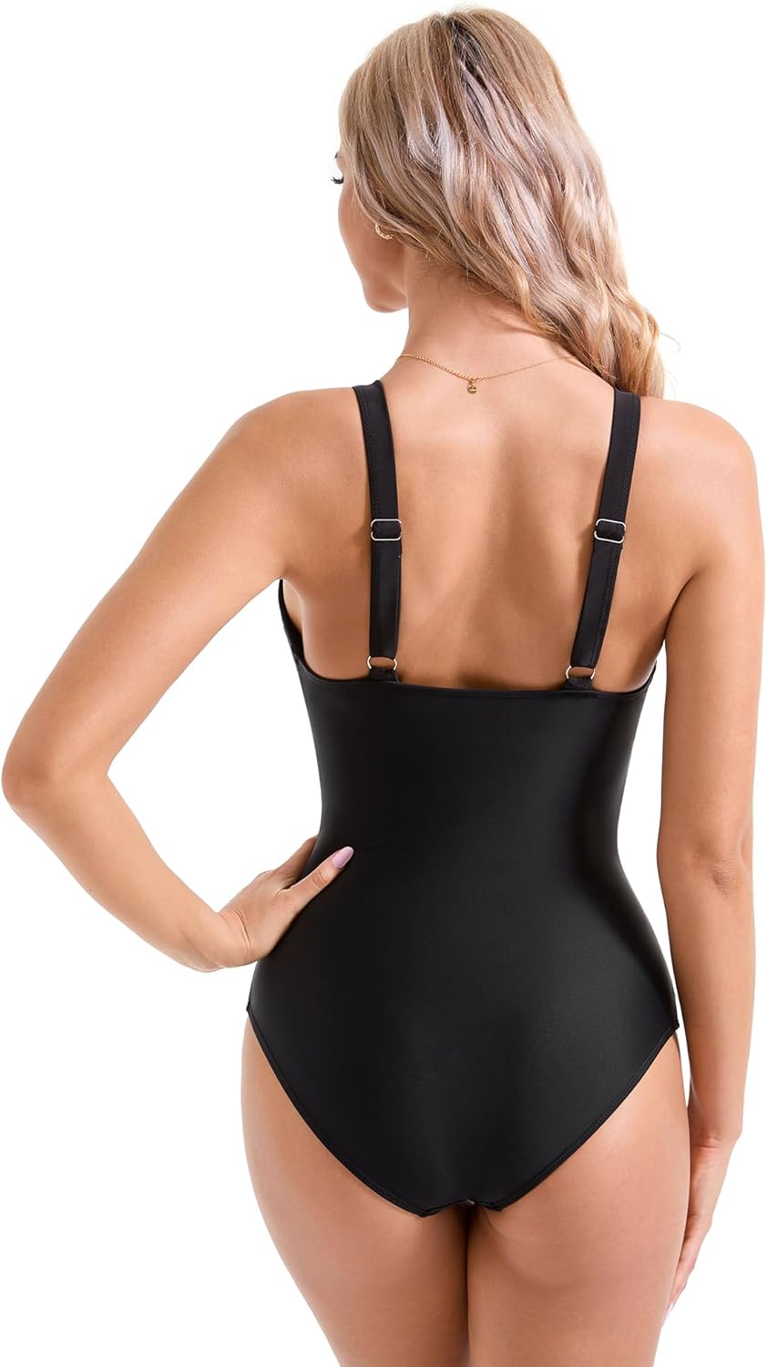 Savaviaswim - Women Sexy Mesh Tummy Control Swimsuit Push Up High Waisted Bathing Suit