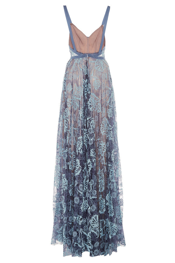 A Line Floor Length V Neck Spaghetti Sleeveless Backless Long Prom Dress,Party Dress P215 - Ombreprom