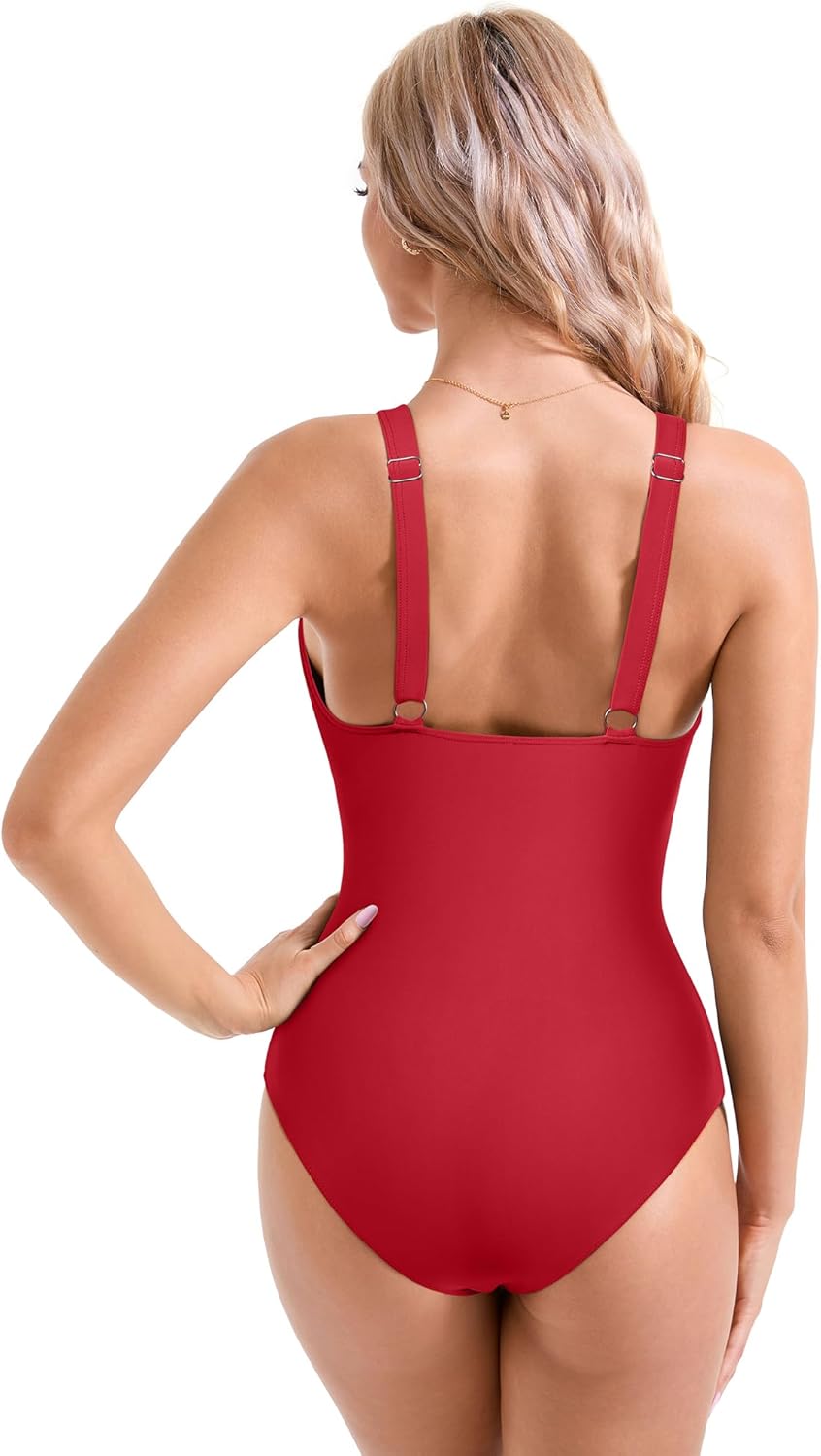 Savaviaswim - Women Sexy Mesh Tummy Control Swimsuit Push Up High Waisted Bathing Suit