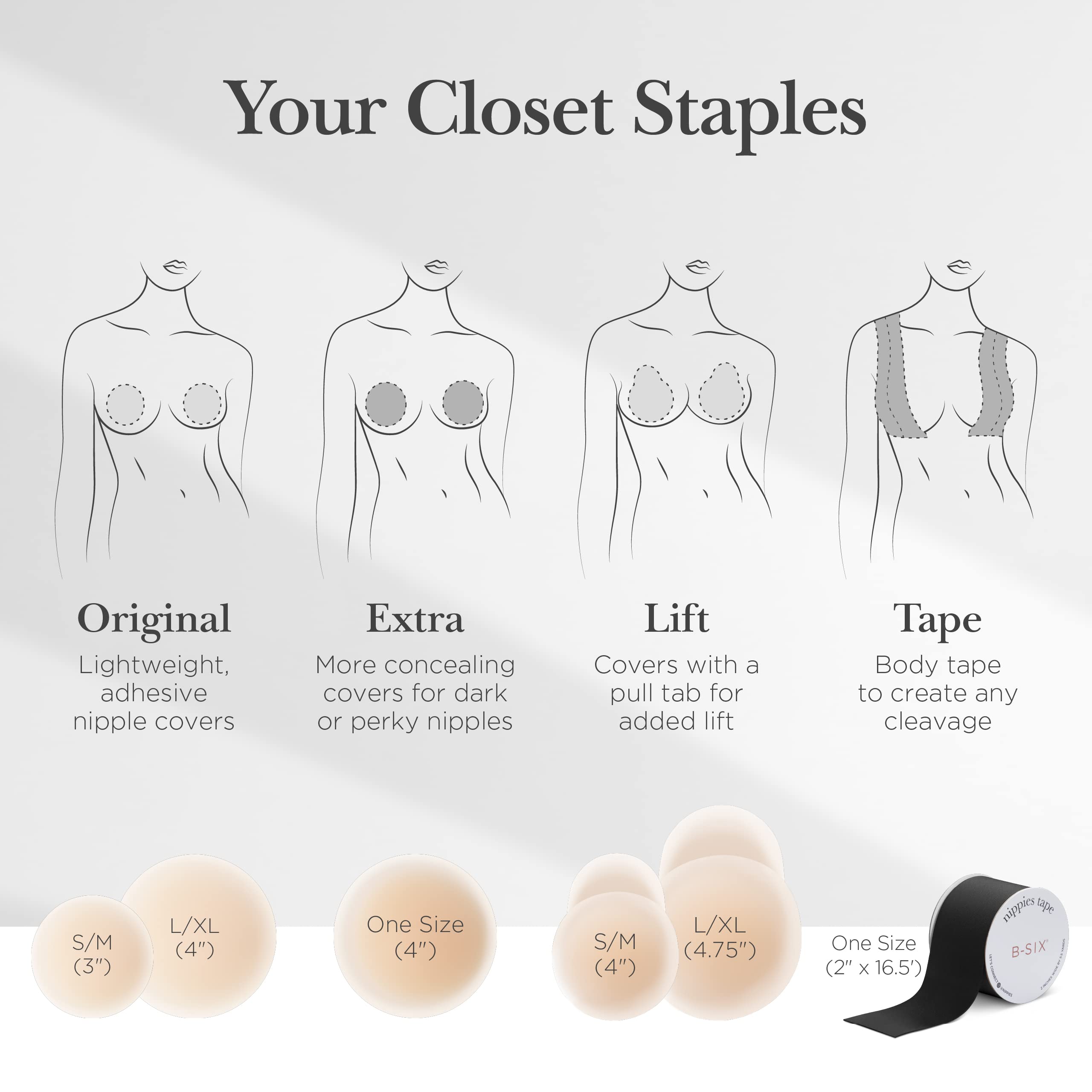 Nipple Cover - Sticky Adhesive Silicone Nipple Pasties - Reusable Pasty Nipple Covers for Women with Travel Box