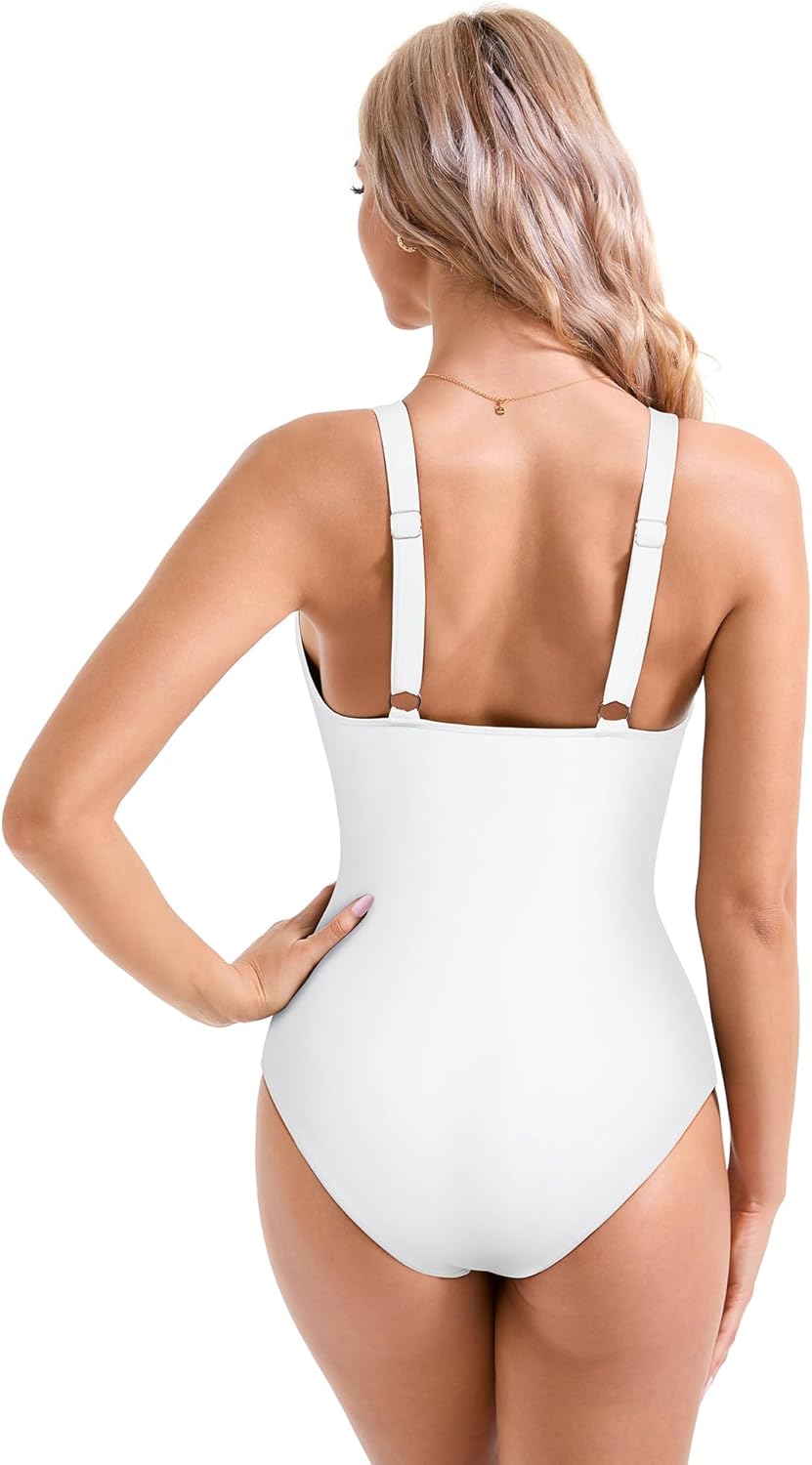 Savaviaswim - Women Sexy Mesh Tummy Control Swimsuit Push Up High Waisted Bathing Suit