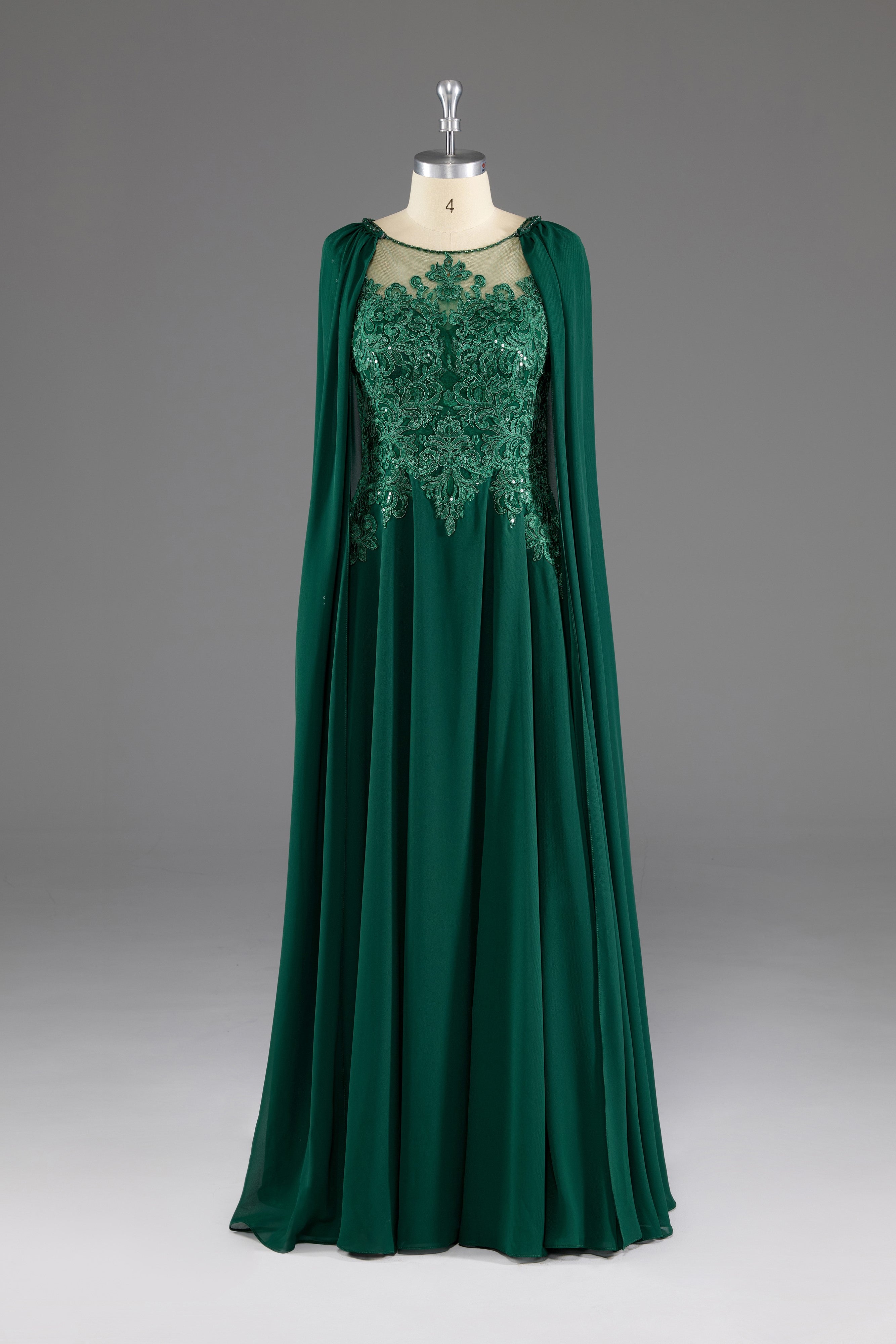 A-Line Chiffon Floor Length Mother of The Bride Dress with Detachable A-Line Chiffon Floor Length Mother of The Bride Dress with Detachable