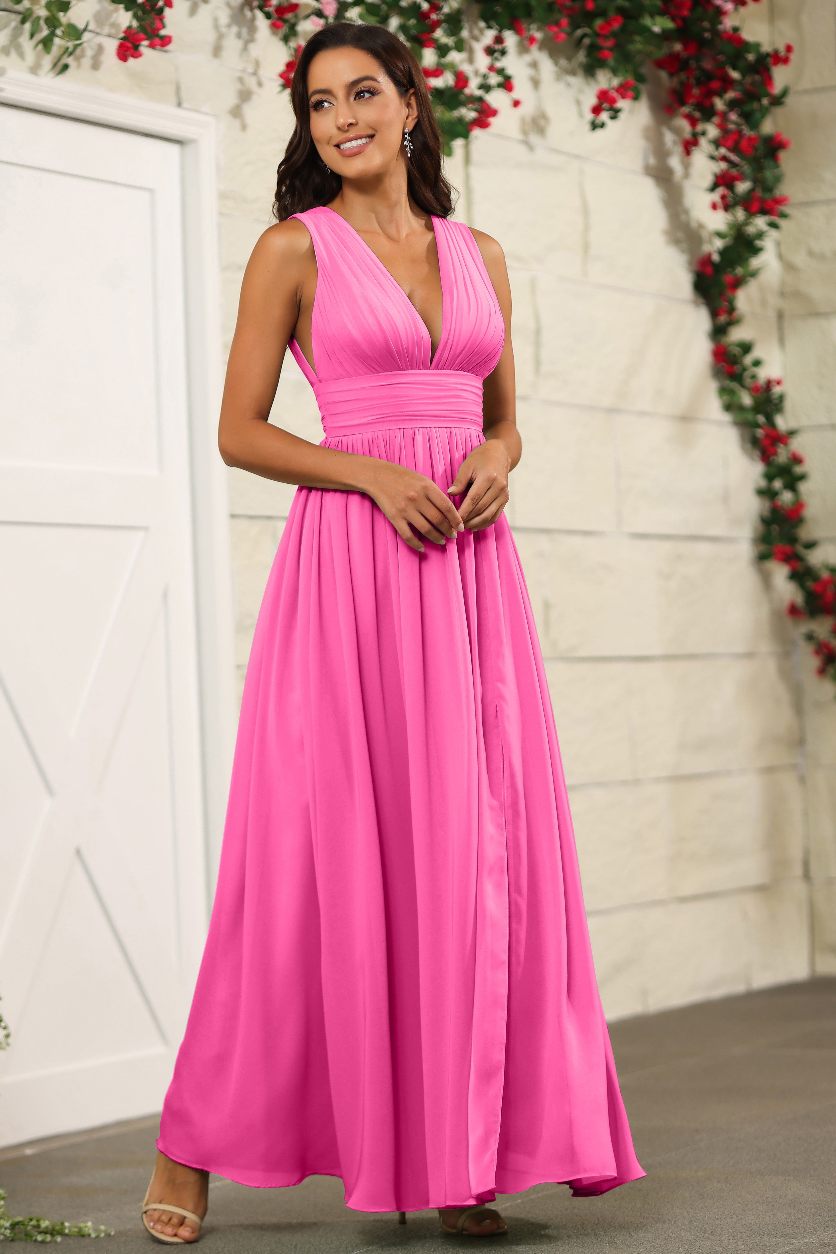 Simple Azalea Deep V-Neck Sleeveless Floor Length Bridesmaid Dresses Simple Azalea Deep V-Neck Sleeveless Floor Length Bridesmaid Dresses