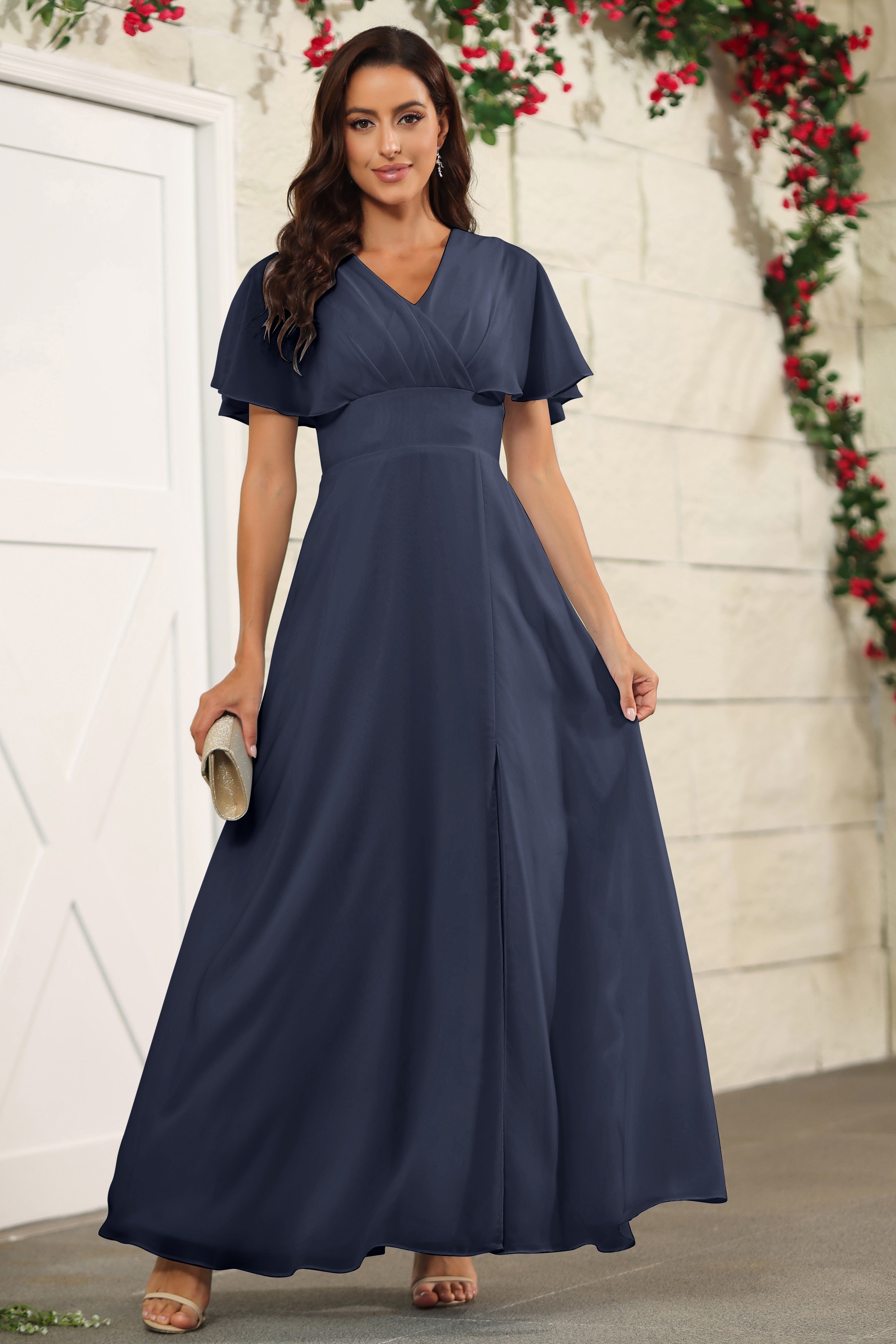 Chiffon Bridesmaid Dark Navy Bridesmaid Dresses Uk Leely Women