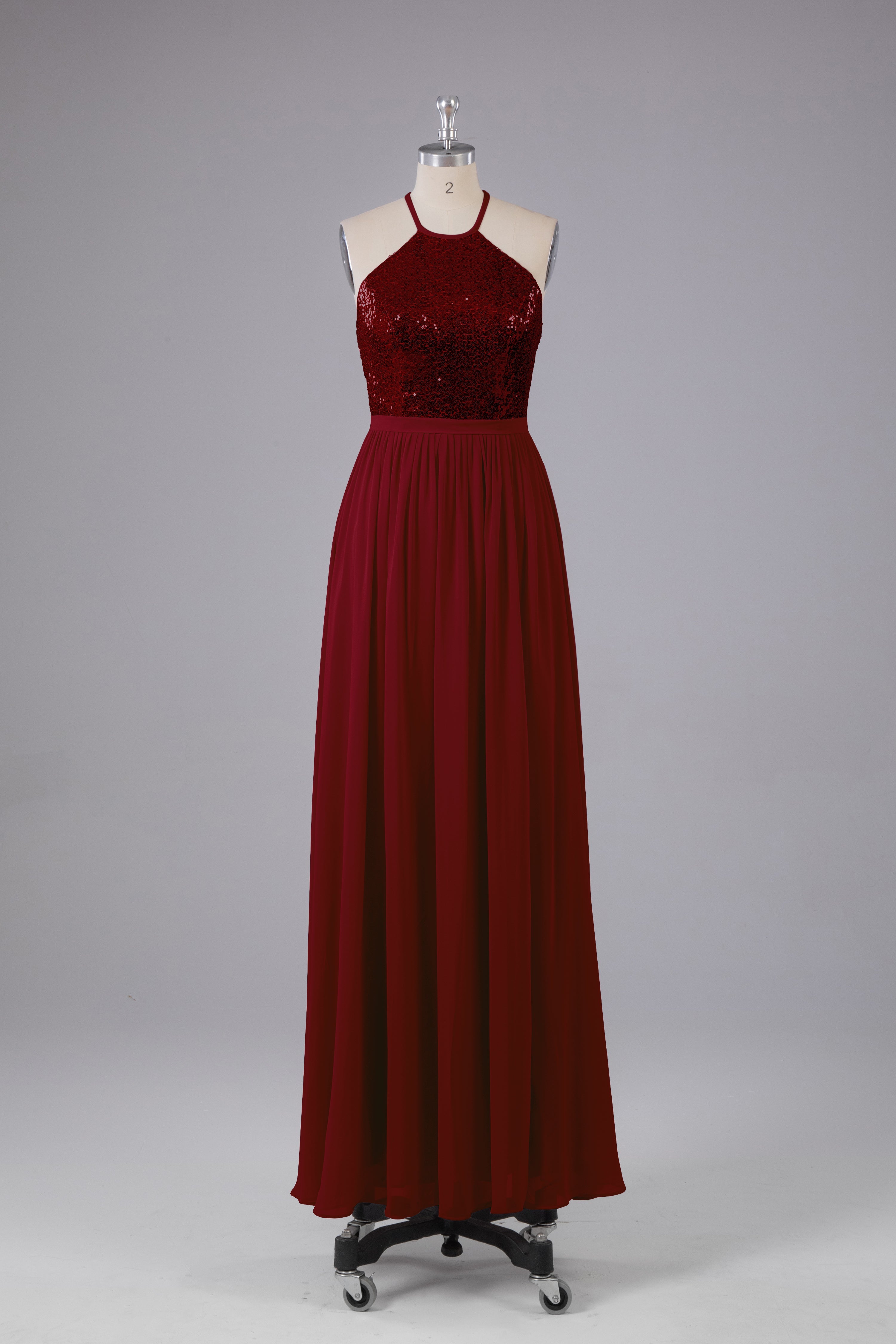Elegant Halter Sequins Long Bridesmaid Dress Elegant Halter Sequins Long Bridesmaid Dress