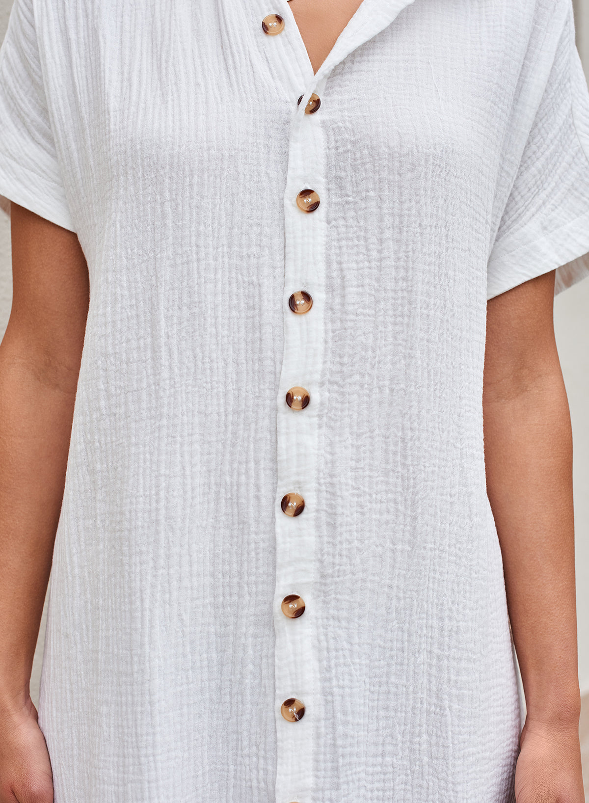 Savaviaswim - White Solid Color Long Sun-proof Cardigan Cover Up