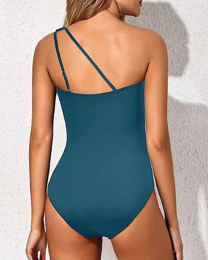 Savaviaswim - One Shoulder One Piece Swimsuit for Women Tummy Control Bathing Suits
