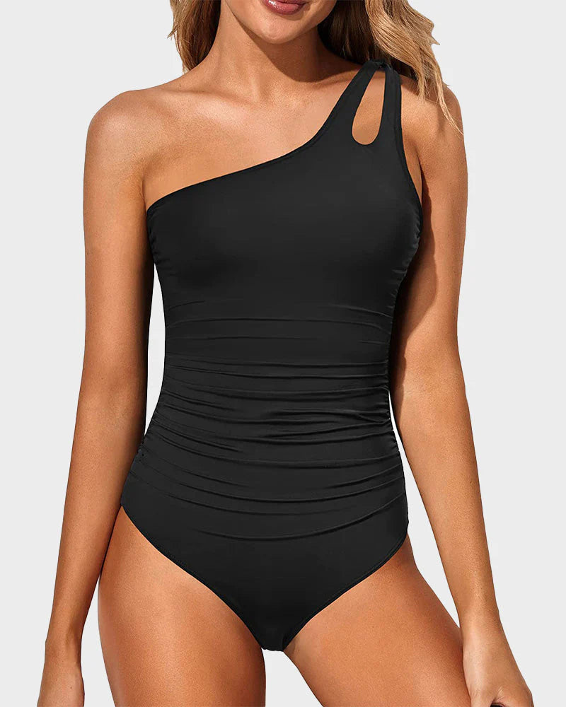Savaviaswim - One Shoulder One Piece Swimsuit for Women Tummy Control Bathing Suits