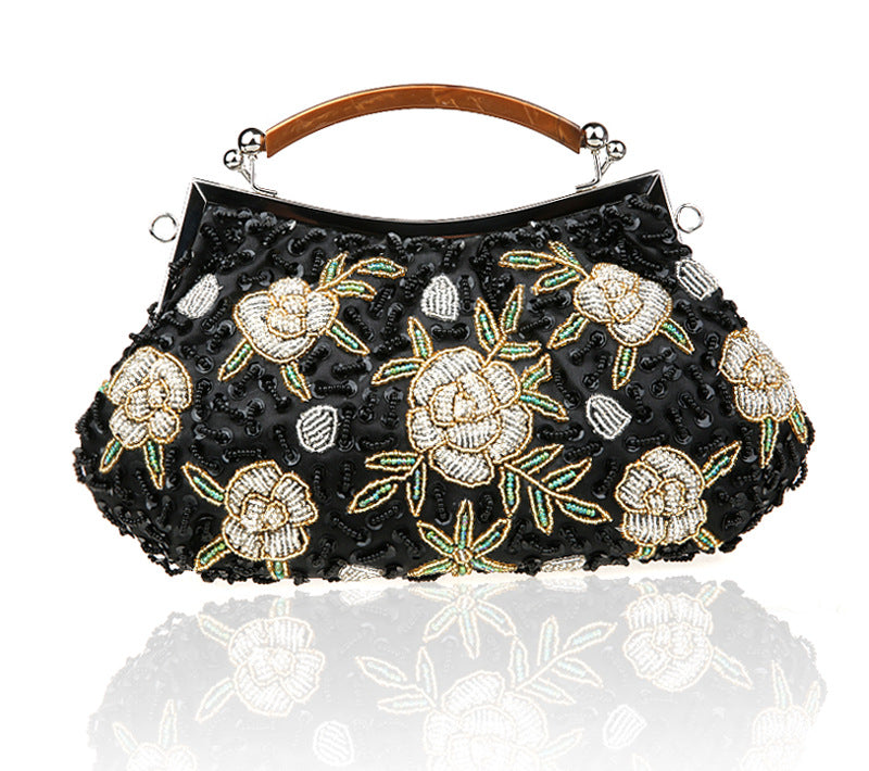 Flower Embroidery Vintage Sequins Handbag
