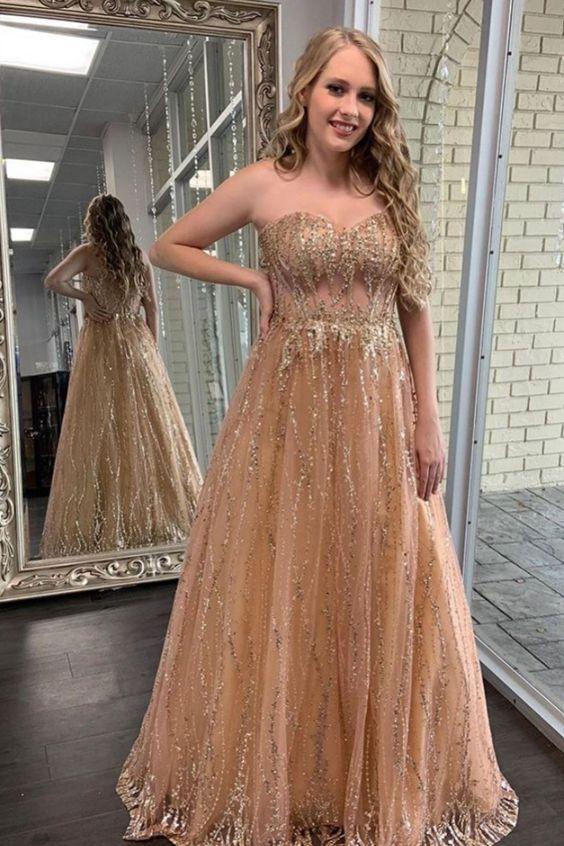 Outlet Gold prom dress