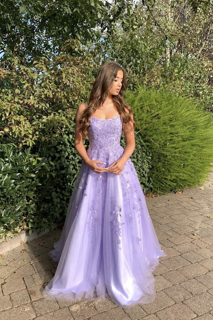 Spaghetti Straps A-Line Appliques Evening Dresses Long Prom Dresses Spaghetti Straps A-Line Appliques Evening Dresses Long Prom Dresses