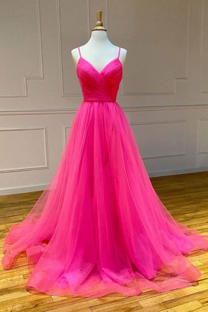 Evening Dresses Dance Dresses Hot Pink A Line Tulle Prom Dresses Long Formal Dresses Evening Dresses Dance Dresses Hot Pink A Line Tulle Prom Dresses Long Formal Dresses