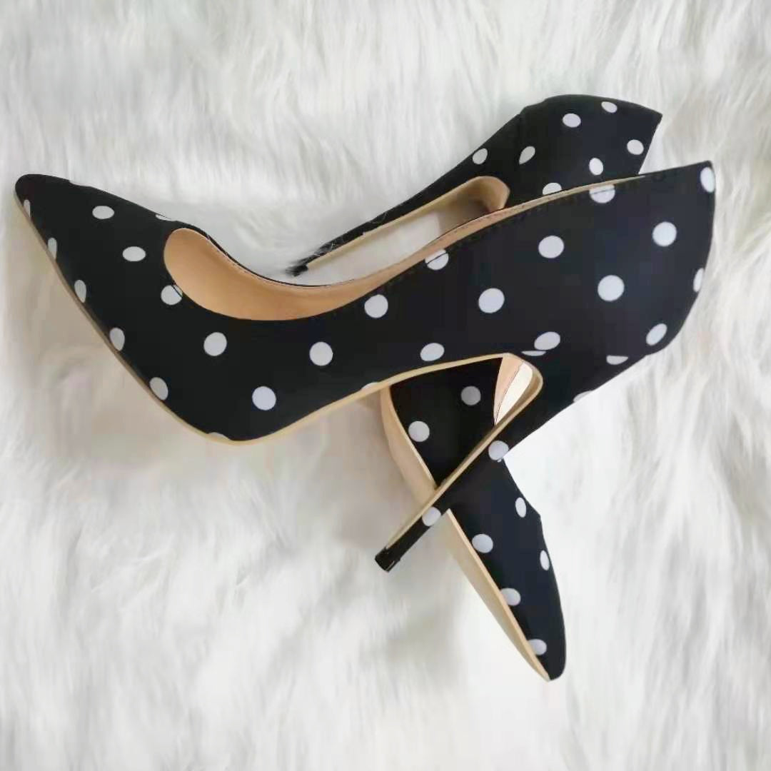 High heels with Polka Dot Pattern Fashion Women Party Shoes