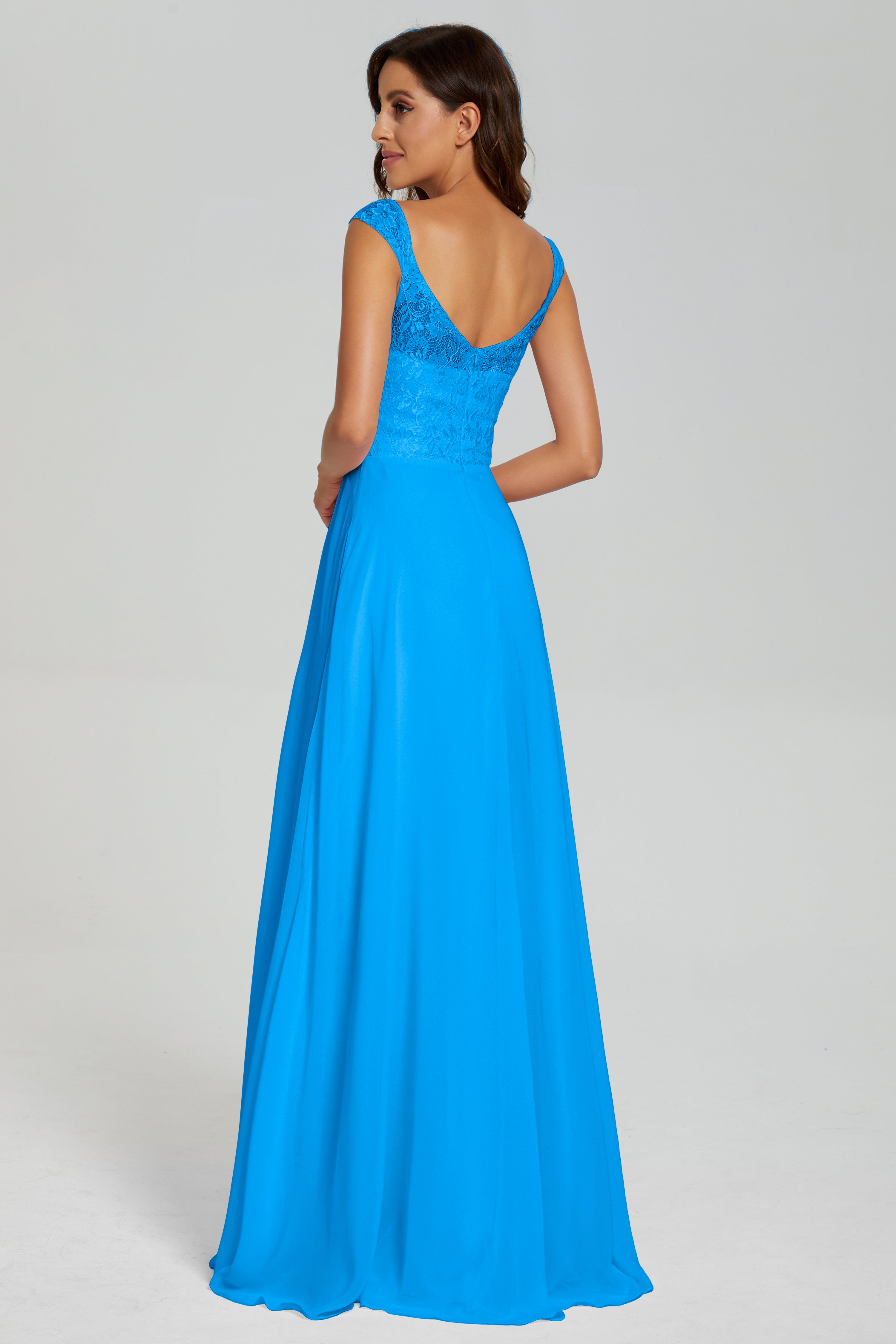 Backless Pleating Chiffon Prom Dresses