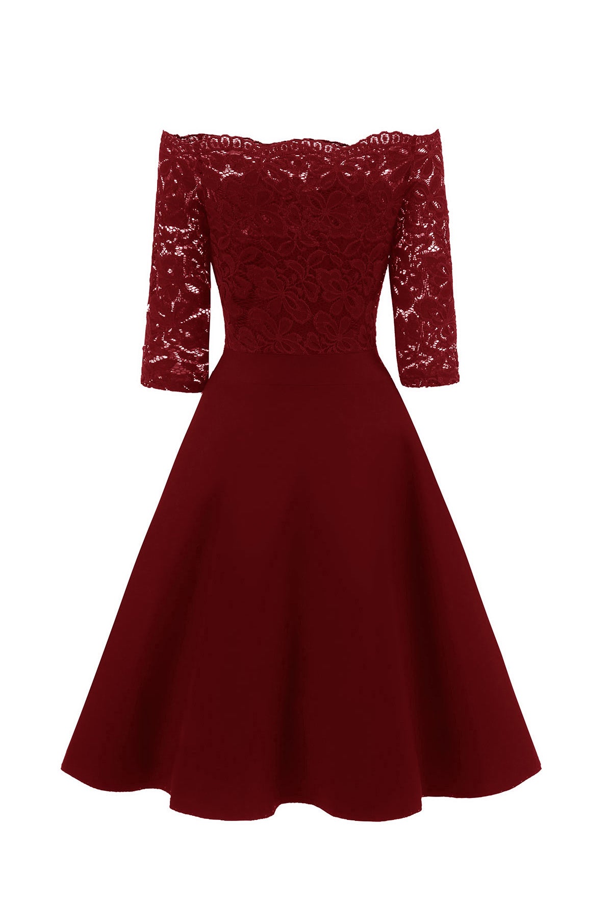 A-line 3/4 Sleeve Off the Shoulder Homecoming Dresses
