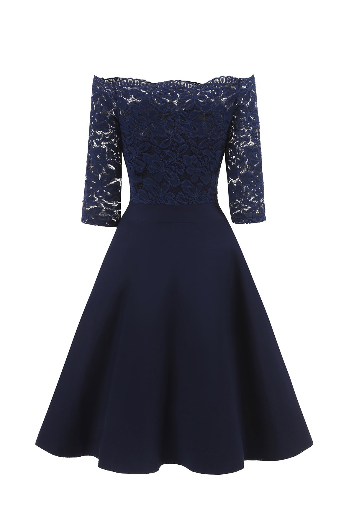 A-line 3/4 Sleeve Off the Shoulder Homecoming Dresses