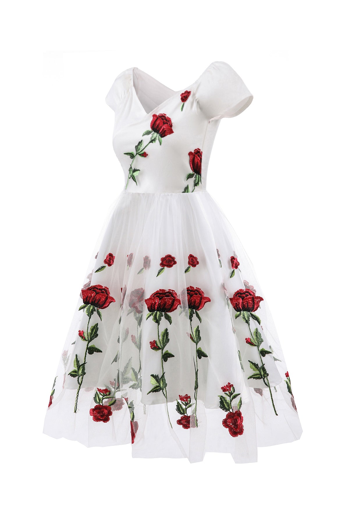 A-line Lace Floral Vintage Dresses