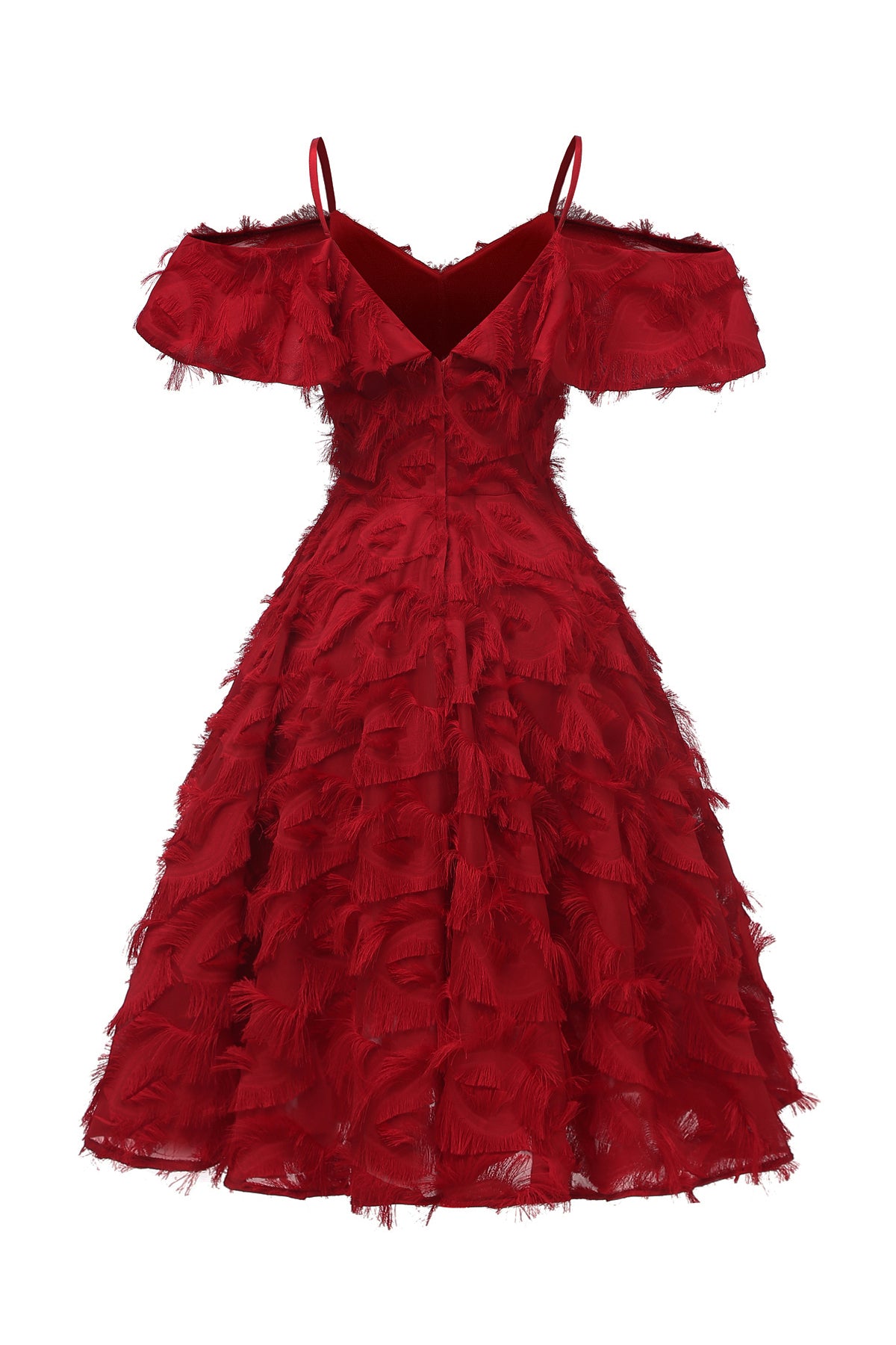 A-line Tassel Spaghetti Straps Vintage Dresses