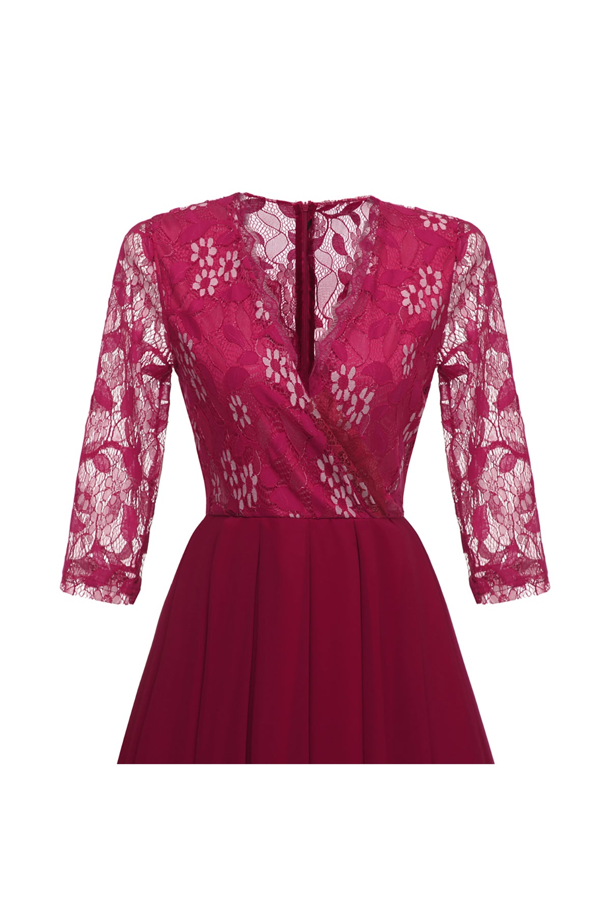 A-line Zipper 3/4 Sleeve Vintage Dresses