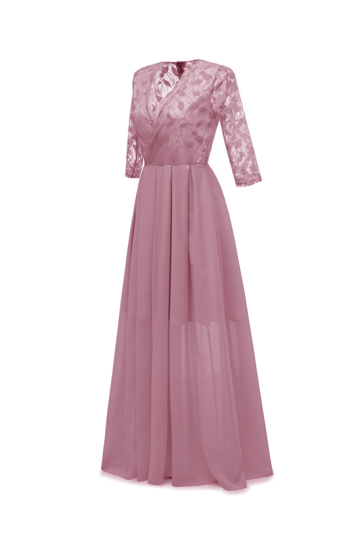 A-line Zipper 3/4 Sleeve Vintage Dresses