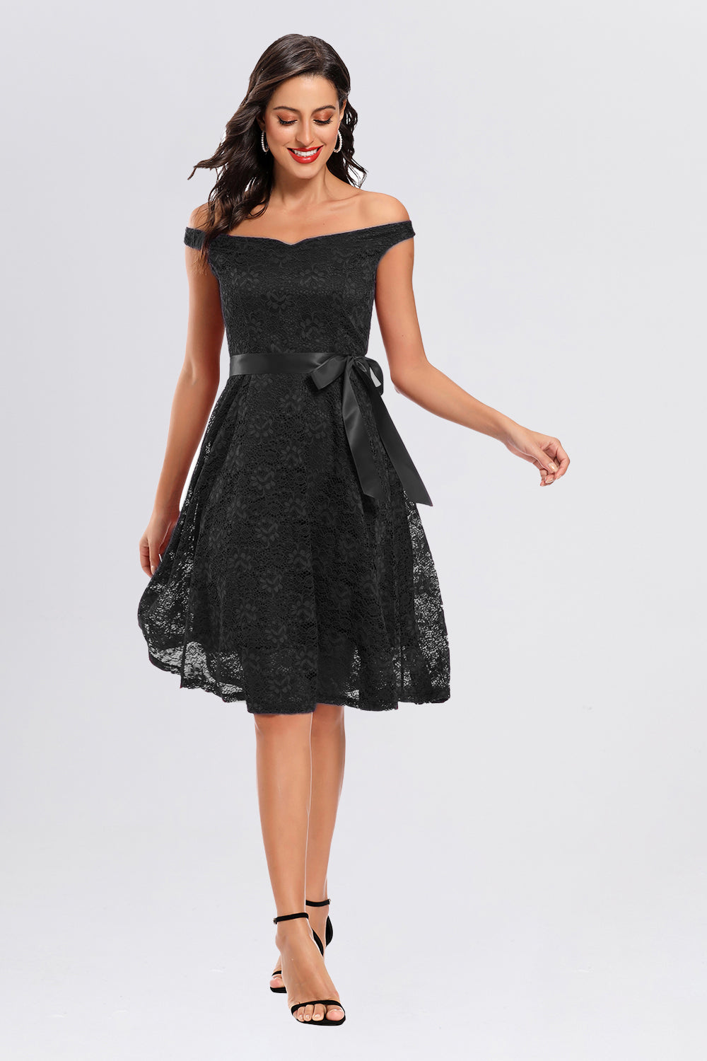 Backless Lace Off the Shoulder Homecoming Dresses