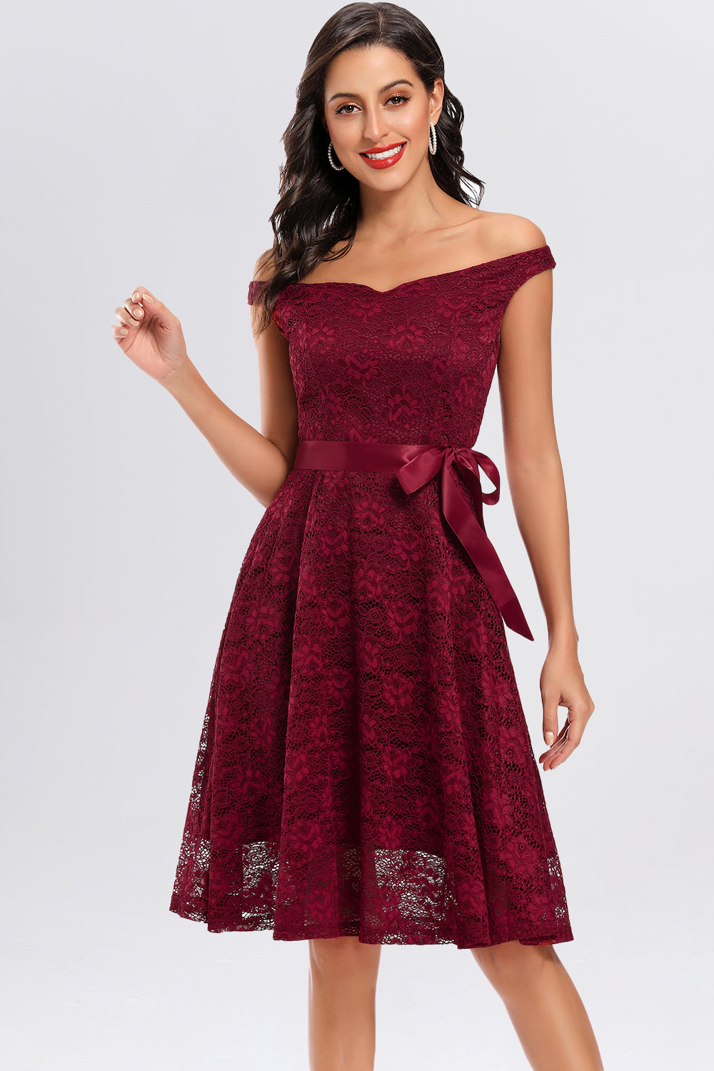 Backless Lace Off the Shoulder Homecoming Dresses