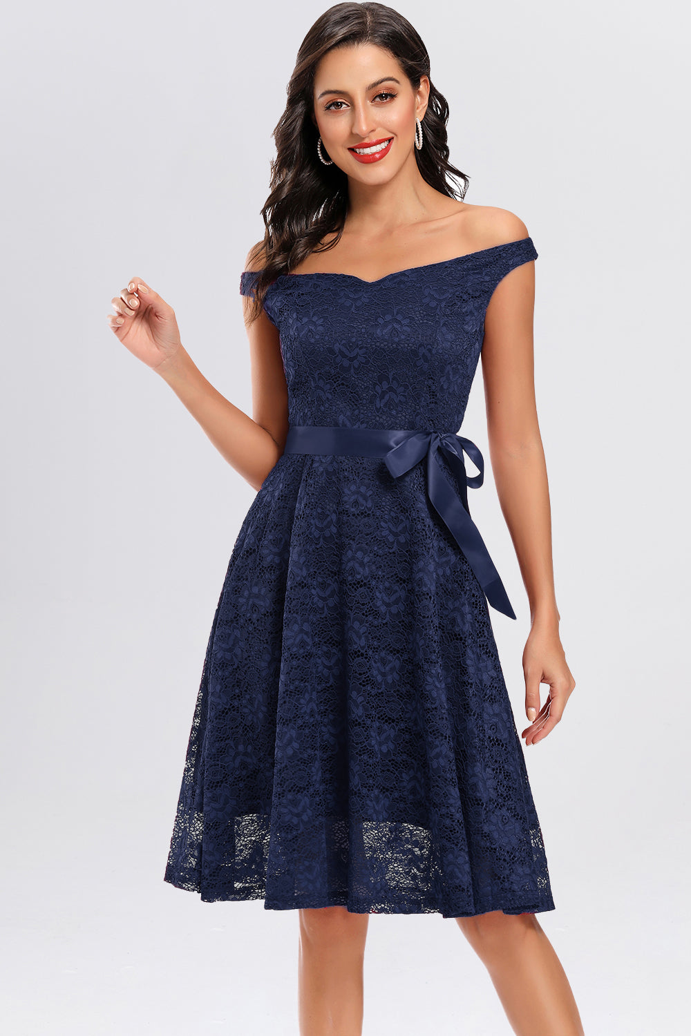 Backless Lace Off the Shoulder Homecoming Dresses