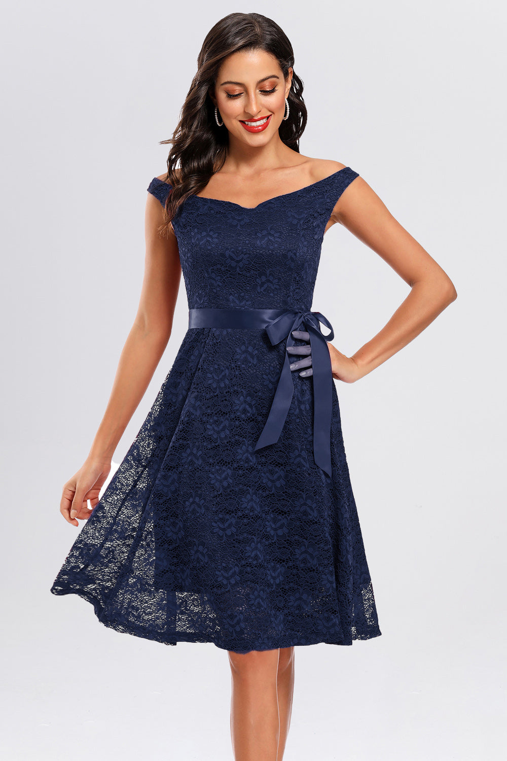 Backless Lace Off the Shoulder Homecoming Dresses