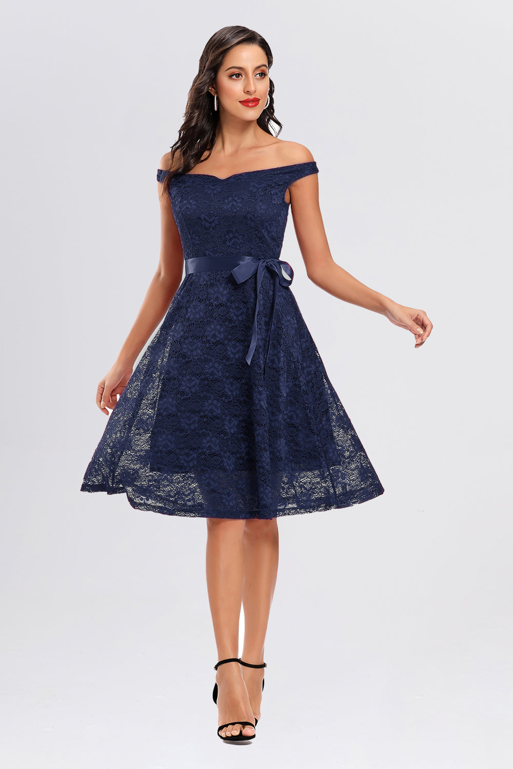 Backless Lace Off the Shoulder Homecoming Dresses