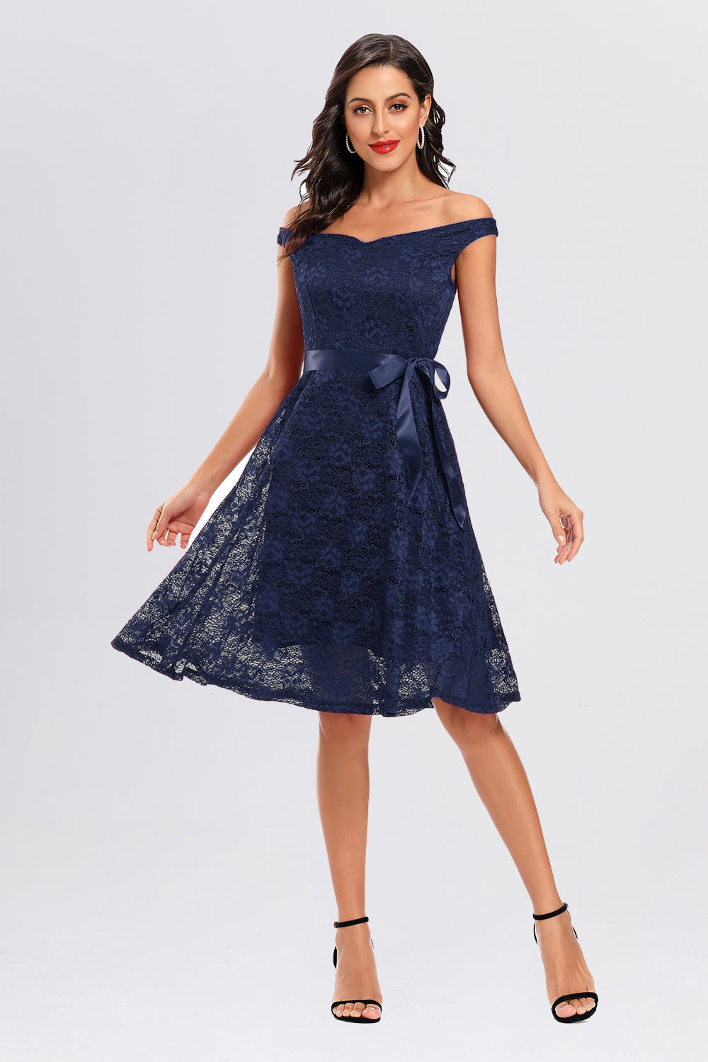 Backless Lace Off the Shoulder Homecoming Dresses