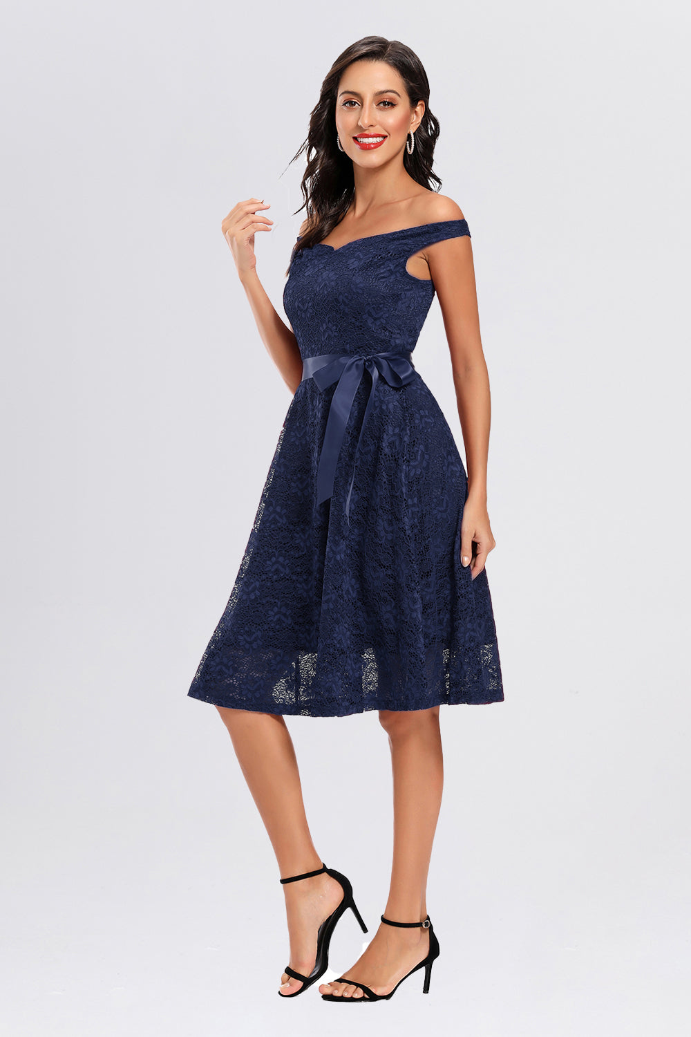 Backless Lace Off the Shoulder Homecoming Dresses