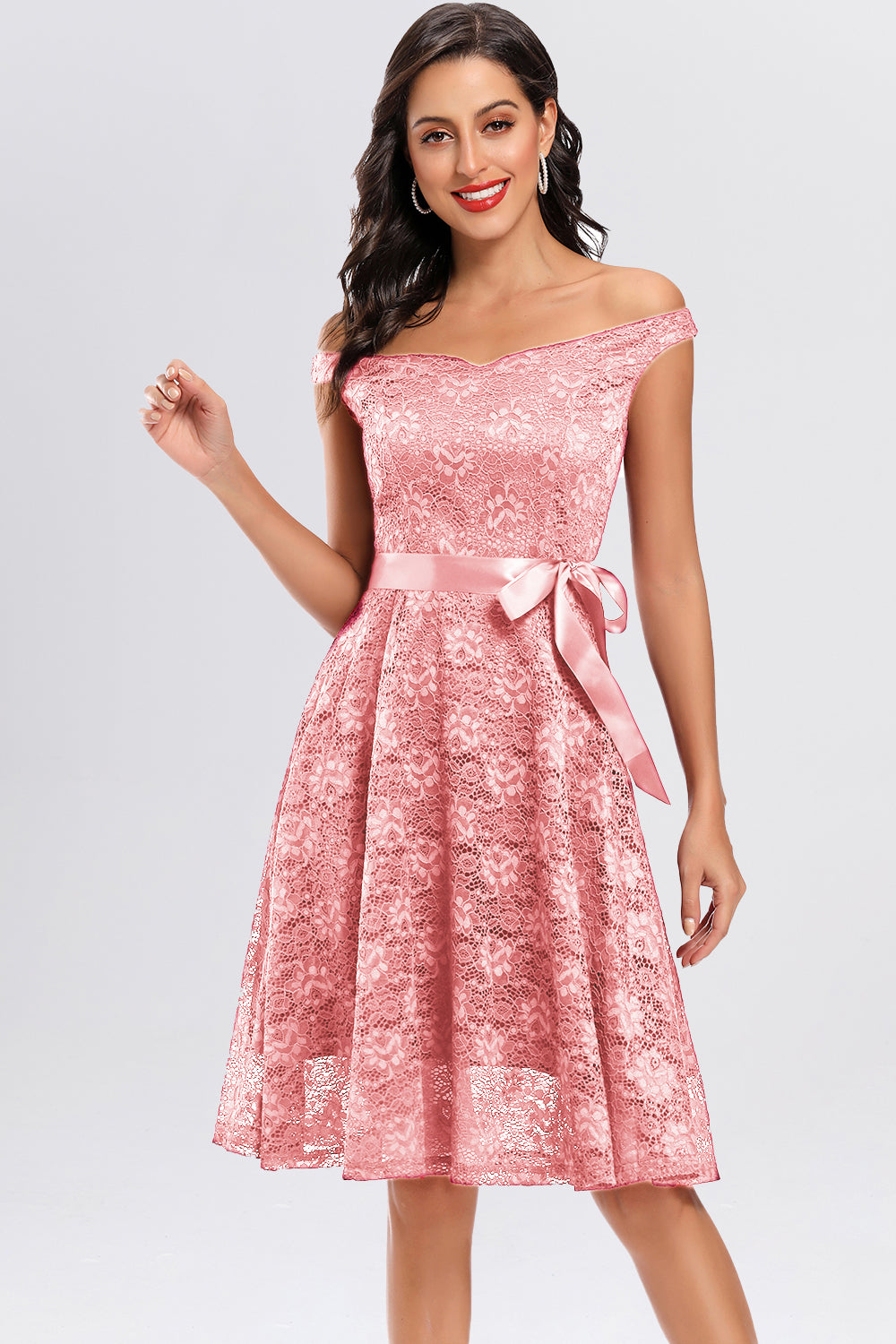 Backless Lace Off the Shoulder Homecoming Dresses