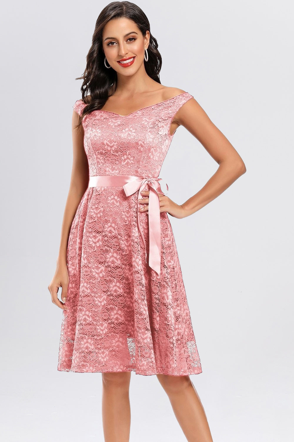 Backless Lace Off the Shoulder Homecoming Dresses