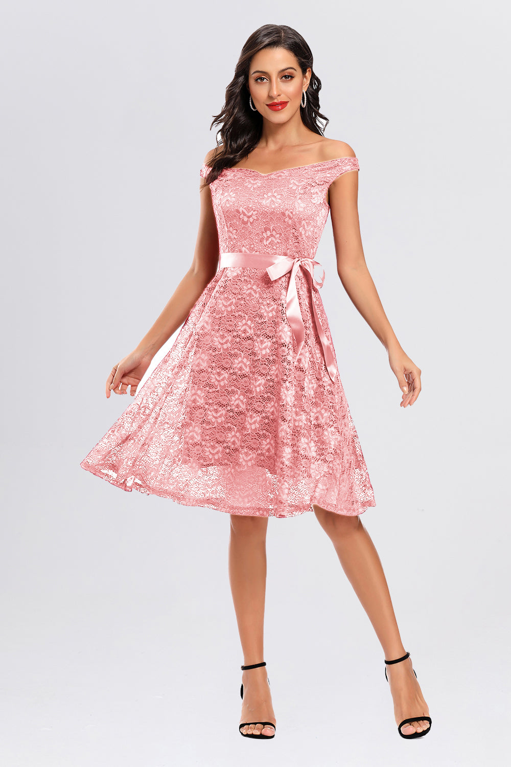 Backless Lace Off the Shoulder Homecoming Dresses