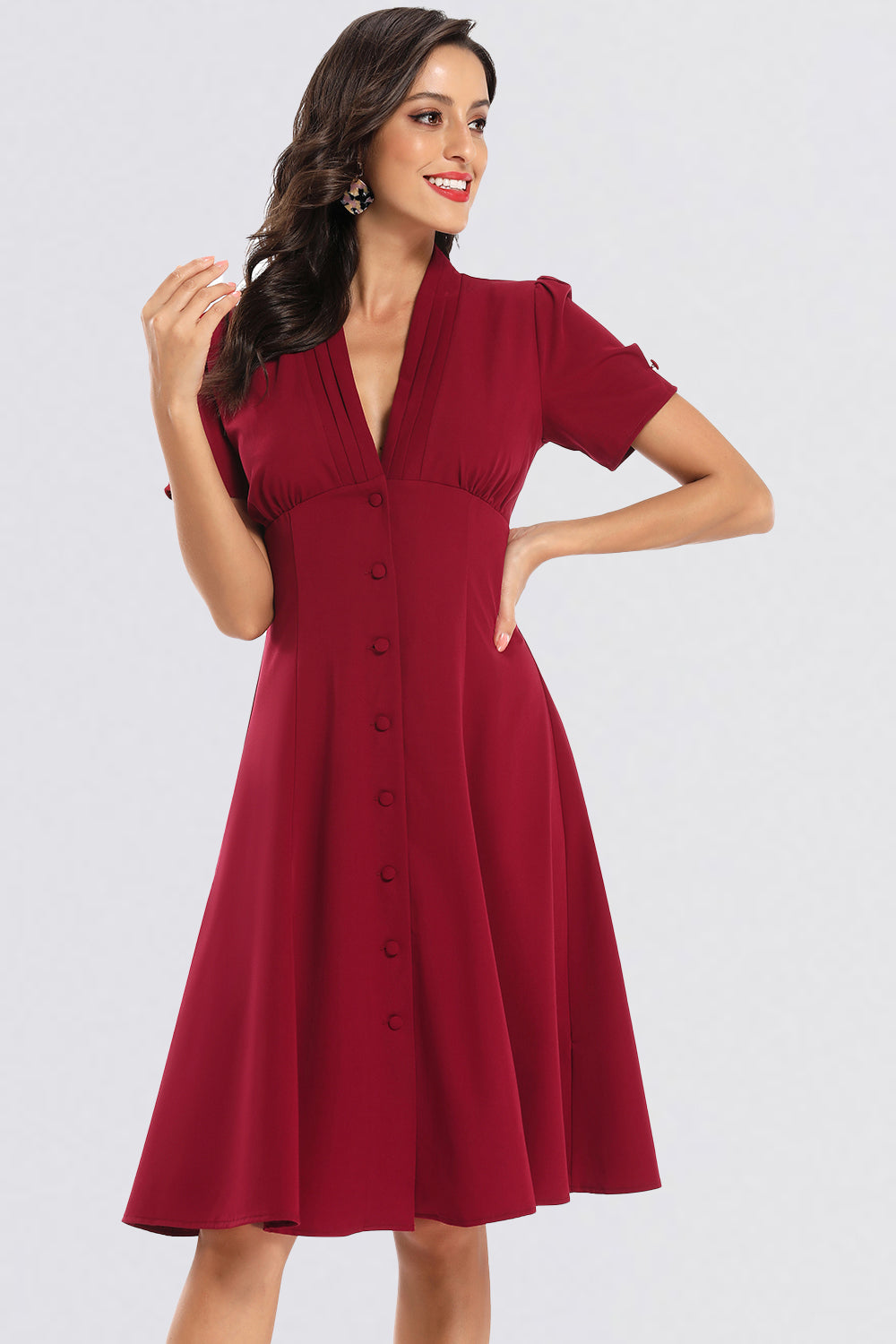 Button Vintage Short Prom Dresses