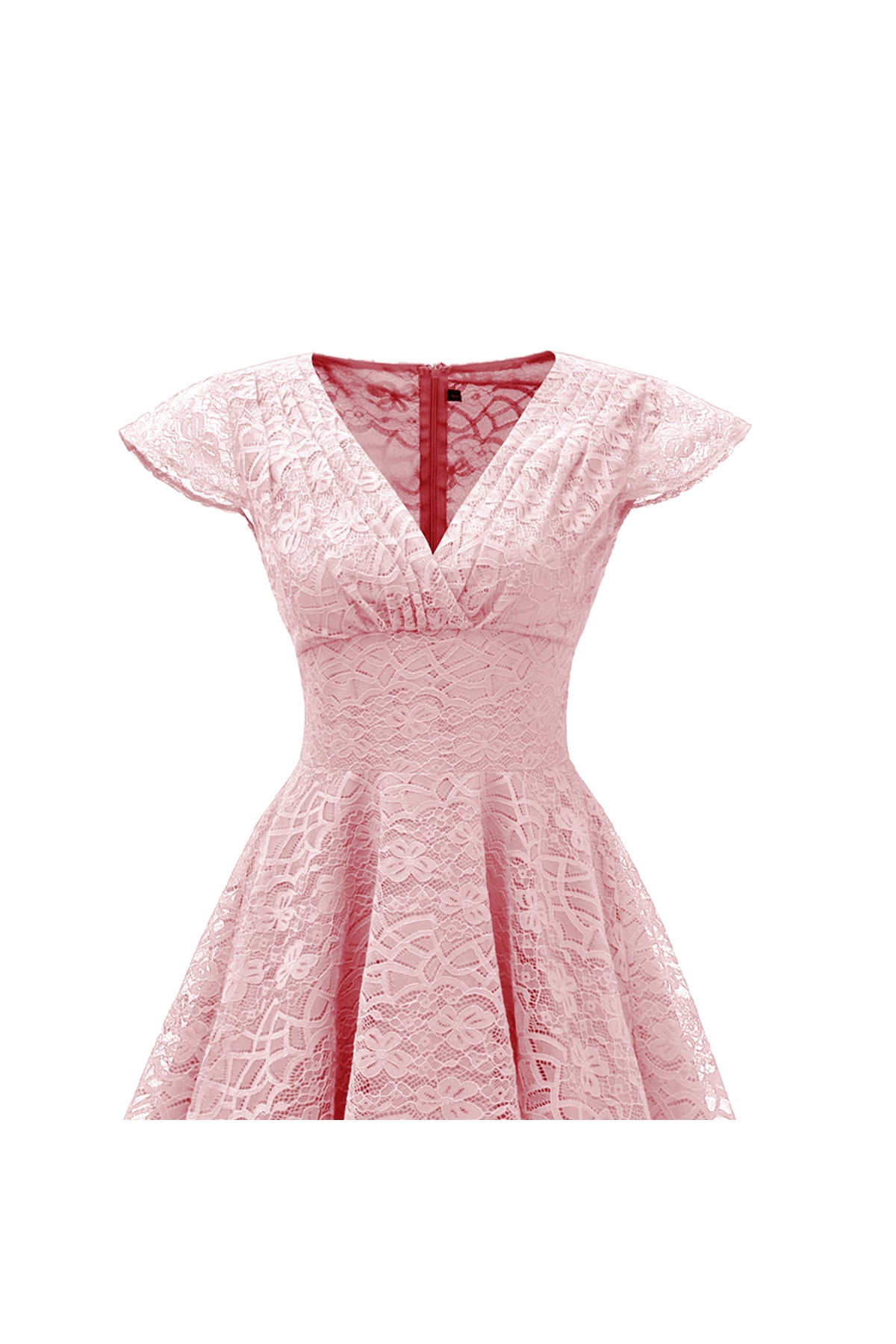 V-neck Cap Sleeve Pleating Homecoming Dresses