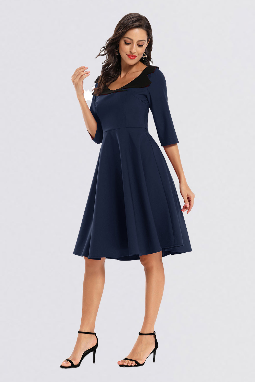 Half Sleeve Vintage Short Prom Dresses