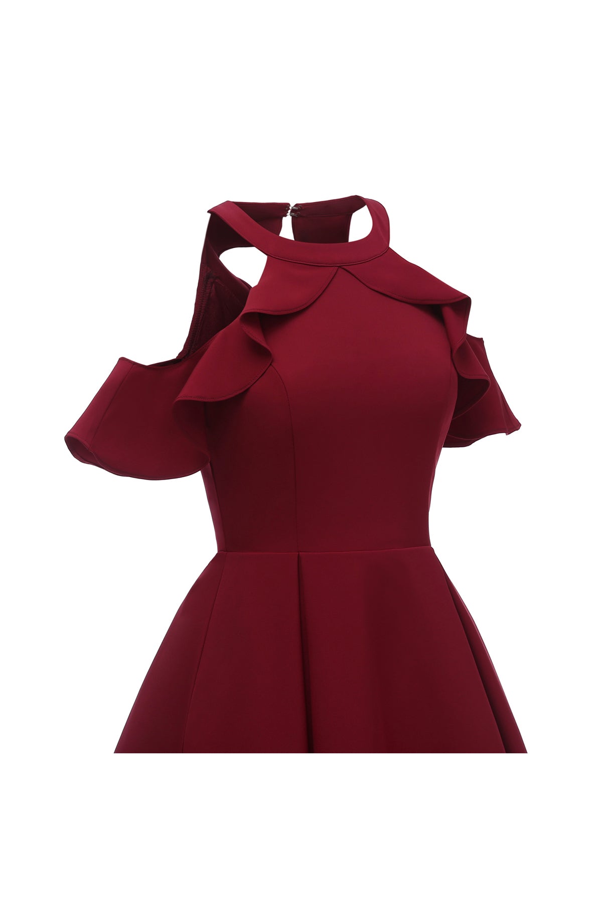 Halter Open Back Ruffles Vintage Dresses