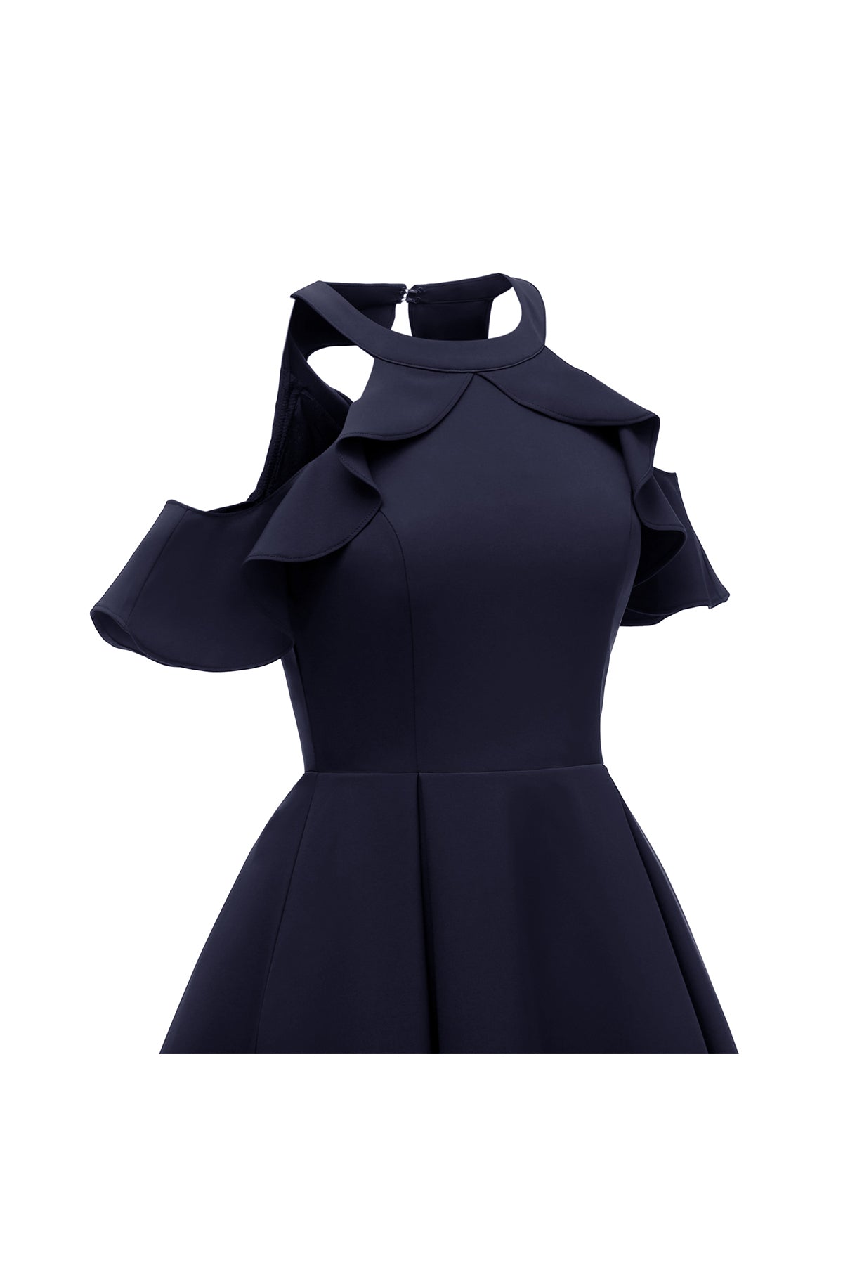 Halter Open Back Ruffles Vintage Dresses